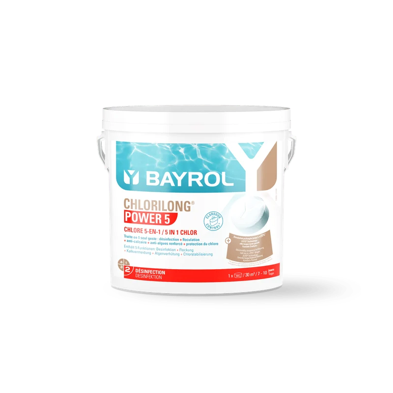 BAYROL Chlorilong® POWER5 Langsamlösende 5-Funktionen-Chlortabletten