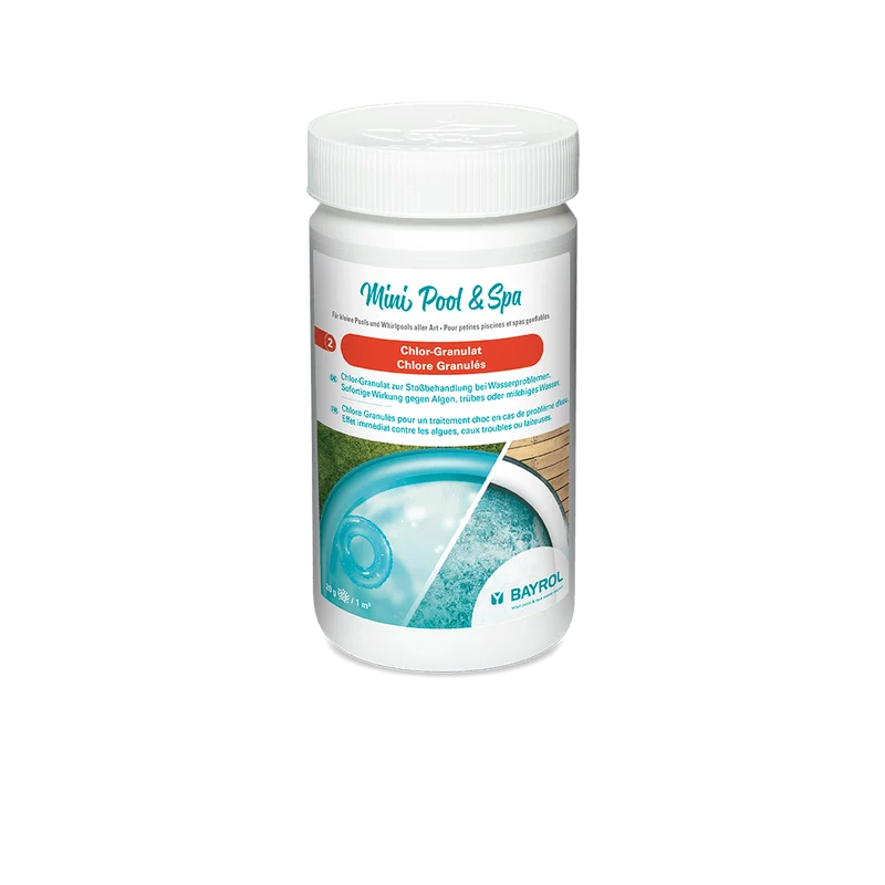 BAYROL Mini Pool & Spa Chlor-Granulat 1 kg zur Stoßbehandlung bei Wasserproblemen | Dose (1 kg)