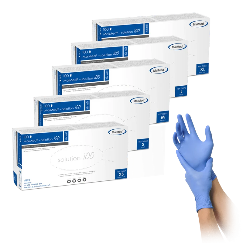 MaiMed-solution100 Latexfreie-Handschuhe, blue violet, unsteril puderfrei, 100St./Box