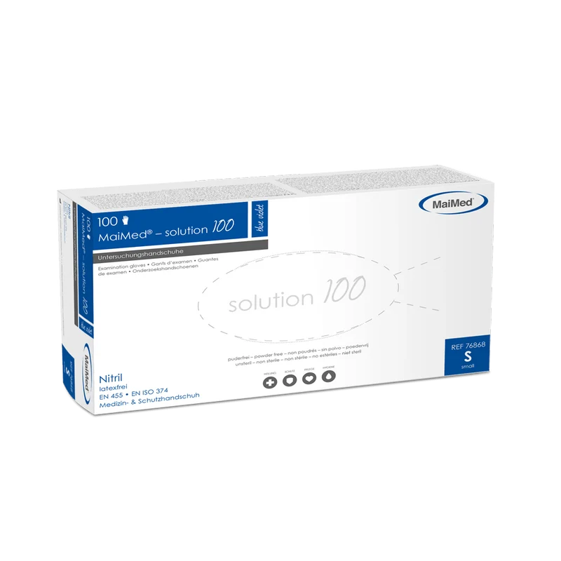 MaiMed-solution100 Latexfreie-Handschuhe, blue violet, unsteril puderfrei, 100St./Box