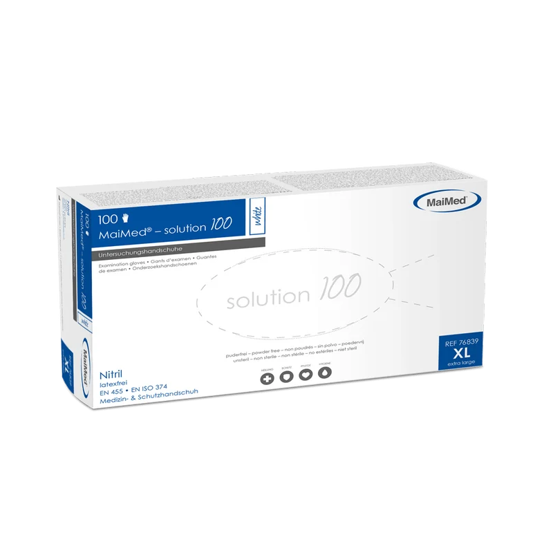 MaiMed-solution100 white unsteril, pf Latexfreier Handschuh, weiß, 100St./Box