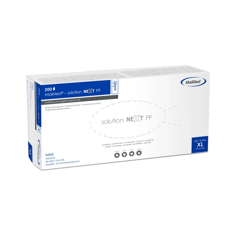 MaiMed-solution next white Nitril-Handschuhe unsteril, Latexfrei zu 200 St./Box