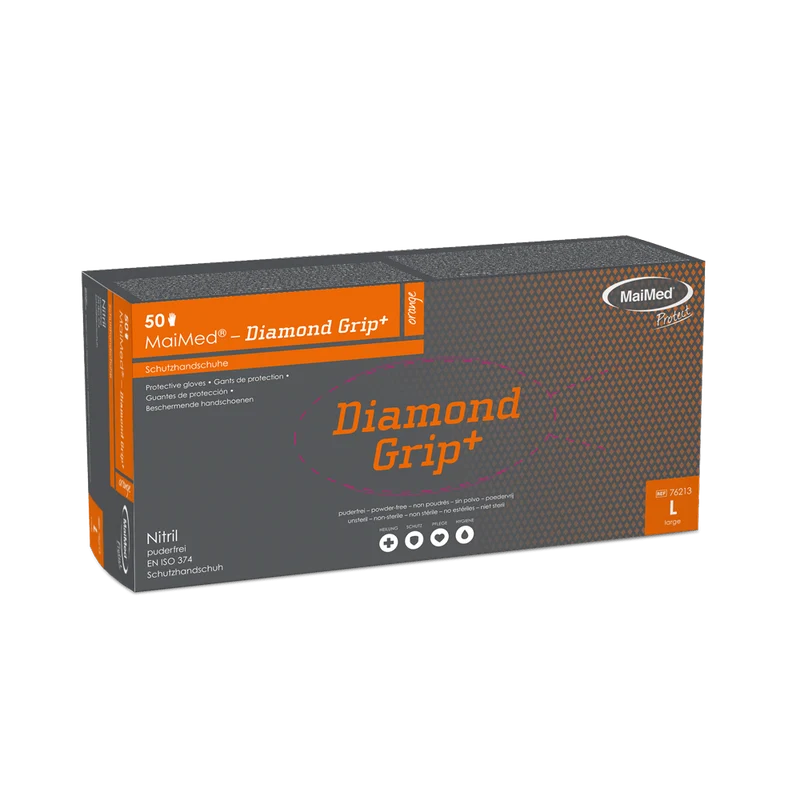MaiMed-Diamond Grip+ orange, unsteril, pf Latexfreier Nitril-Handschuh