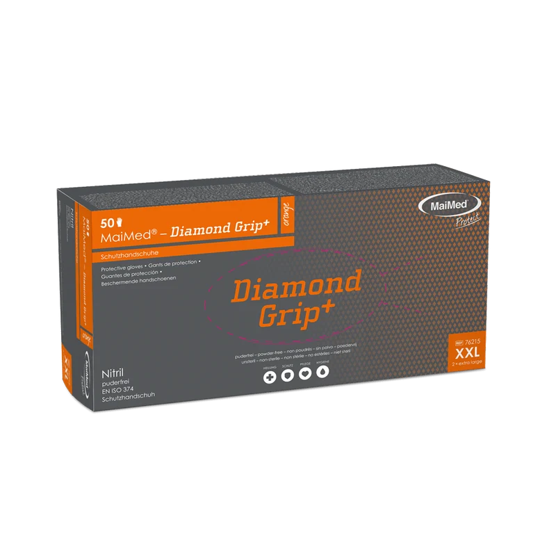 MaiMed-Diamond Grip+ orange, unsteril, pf Latexfreier Nitril-Handschuh