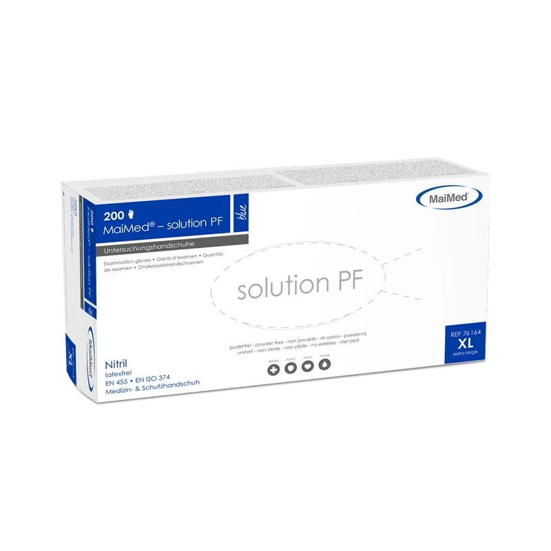 MaiMed-solution PF, blue, Latexfreier Nitril-Handschuh, blau, 200St./Box