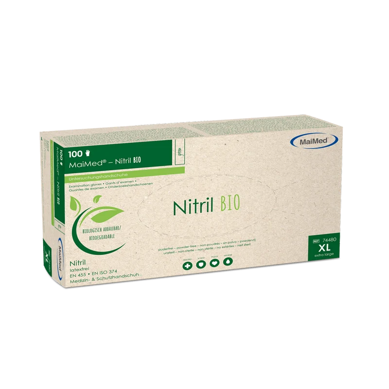 MaiMed-Nitril BIO, unsteril, puderfrei Latexfreier Nitril-Handschuh, grün, 100St./Box