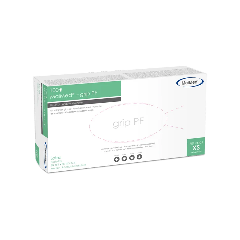 MaiMed-grip PF, unsteril, puderfrei Latex-Untersuchungshandschuhe