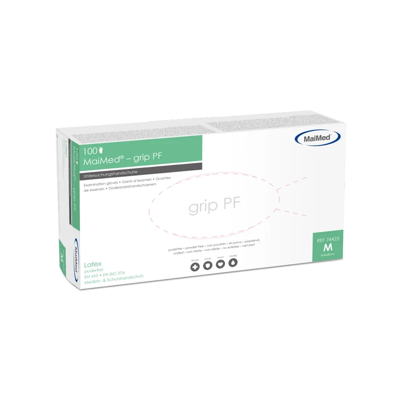 MaiMed-grip PF, unsteril, puderfrei Latex-Untersuchungshandschuhe