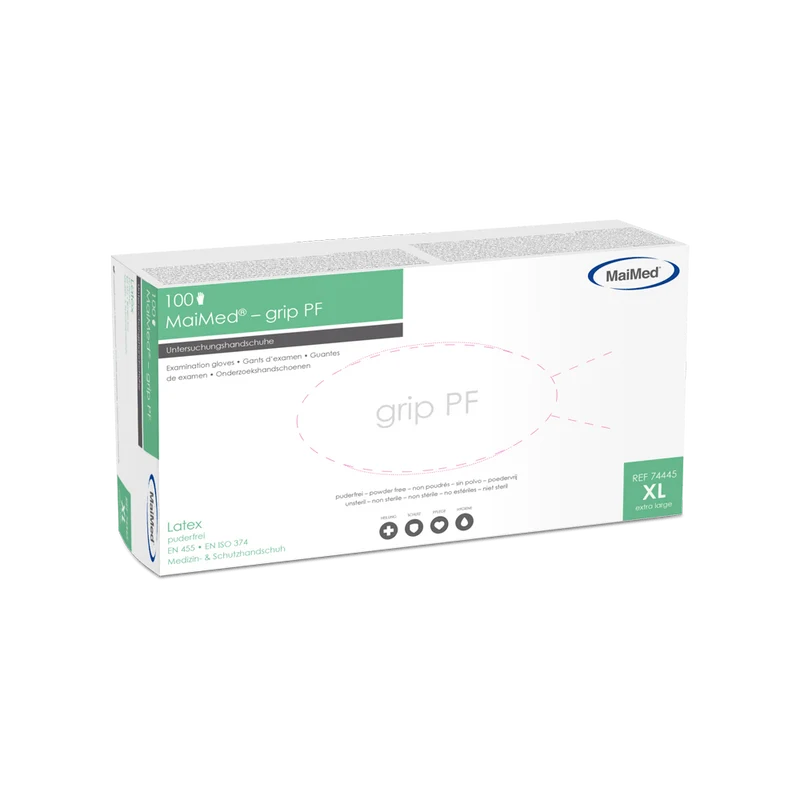 MaiMed-grip PF, unsteril, puderfrei Latex-Untersuchungshandschuhe