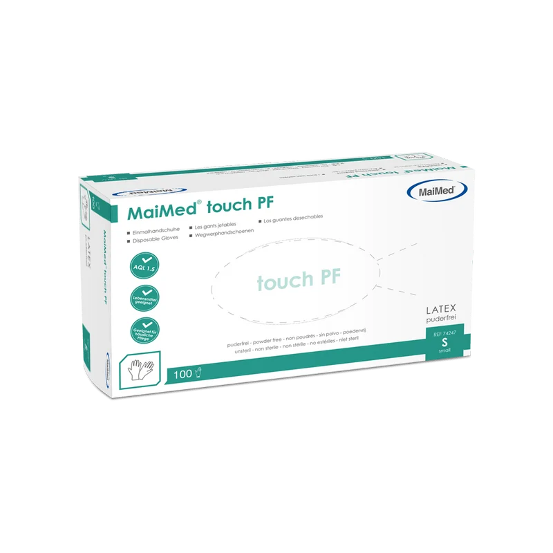 MaiMed touch PF Einmal-Latexhandschuhe, puderfrei, 100 St./Box