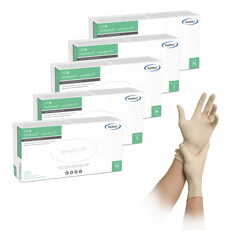 MaiMed-sensitiv Latex-Untersuchungshandschuhe unsteril, puderfrei zu 100 St./Box