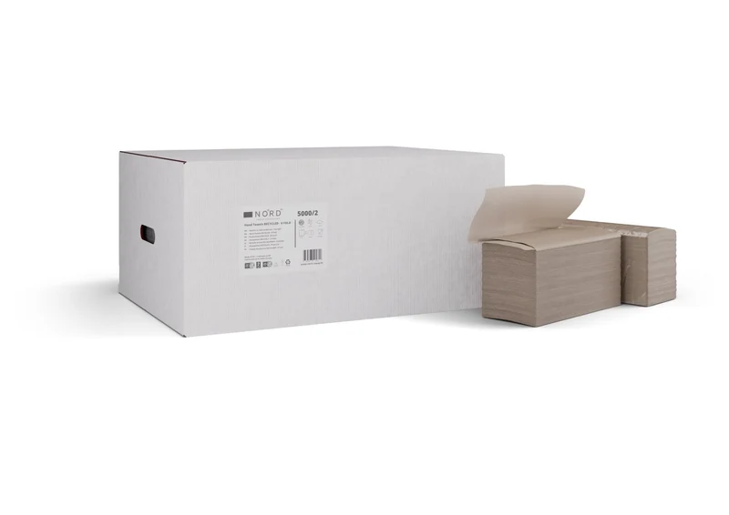 Papierhandtücher, 1-lagig, V Fold, 24 x 21 cm, braun, 20x250 Blätter | Karton (20 Packungen)