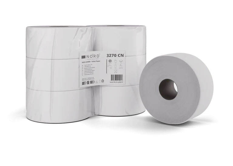 NORD Toilettenpapier MAXI JUMBO, 2-lagig, 380 Blatt, 6 Rollen | Karton (1 Packung)