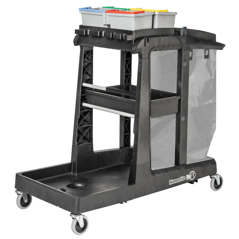 Numatic Reinigungswagen EcoMatic EM3 inkl. 4 x 5 Liter Eimer (ohne Pressenset) | Packung (1 Stück)