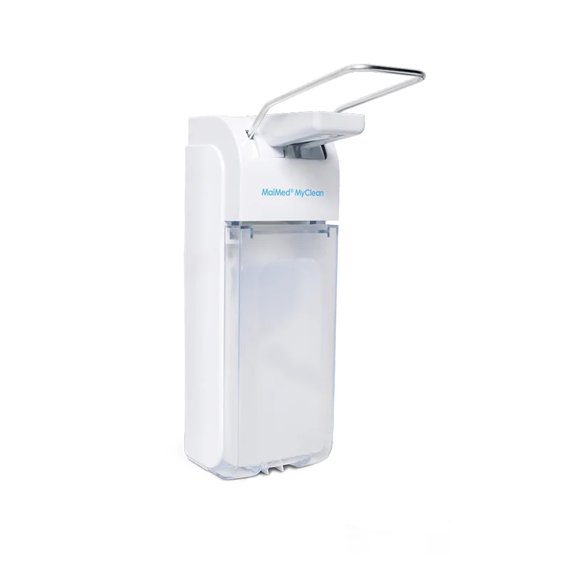 MaiMed MyClean-Universalspender Kunststoff mit Armhebel-weiß-für 500ml & 1l (inkl. 500ml-Adapter) | Flasche (500 ml)