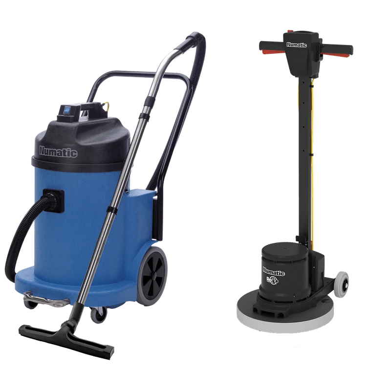 Numatic Einscheibenmaschine HFM1515R / ESM-Set 2B mit Wassersauger WV900-2 und PadLoc Trei | Packung (1 Stück)
