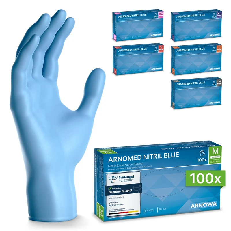 ARNOMED NITRIL BLUE Reißfeste Einmalhandschuhe aus Nitril in Blau