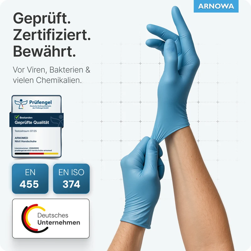 ARNOMED NITRIL BLUE Reißfeste Einmalhandschuhe aus Nitril in Blau