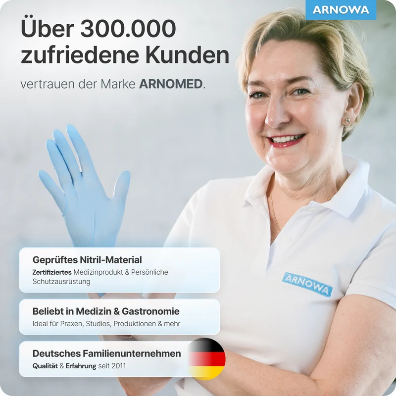 ARNOMED NITRIL BLUE Reißfeste Einmalhandschuhe aus Nitril in Blau