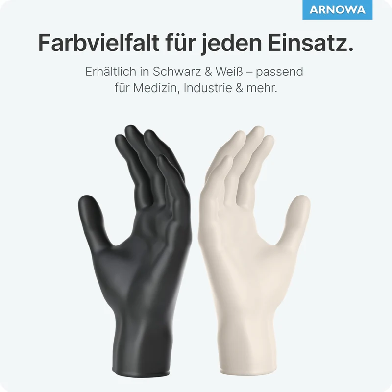 ARNOMED LATEX BLACK Puderfreie Einmalhandschuhe aus Latex in Schwarz