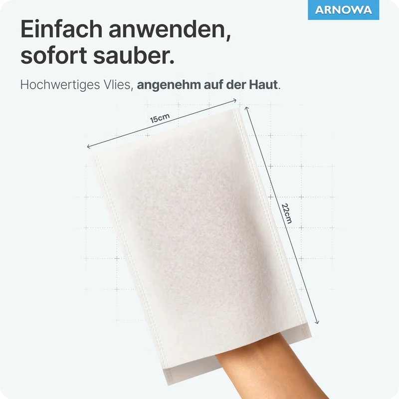 ARNOMED Einmalwaschhandschuhe Spunlace mit PE, wasserabweisend | Beutel (50 Stück)