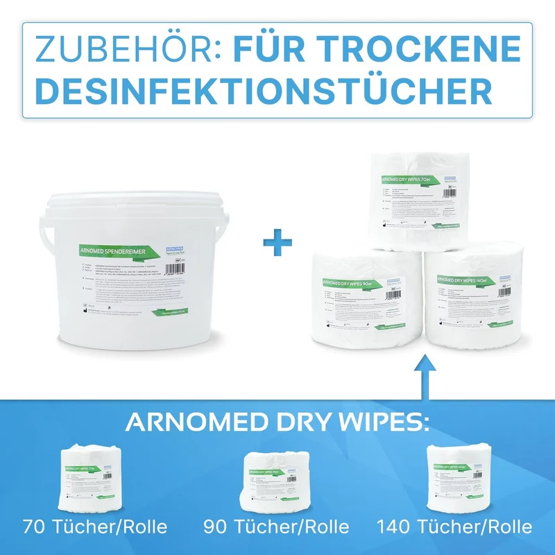 ARNOMED Spendereimer für Vliestuchrollen, ideal für Desinfektion | Stück (1 Stück)