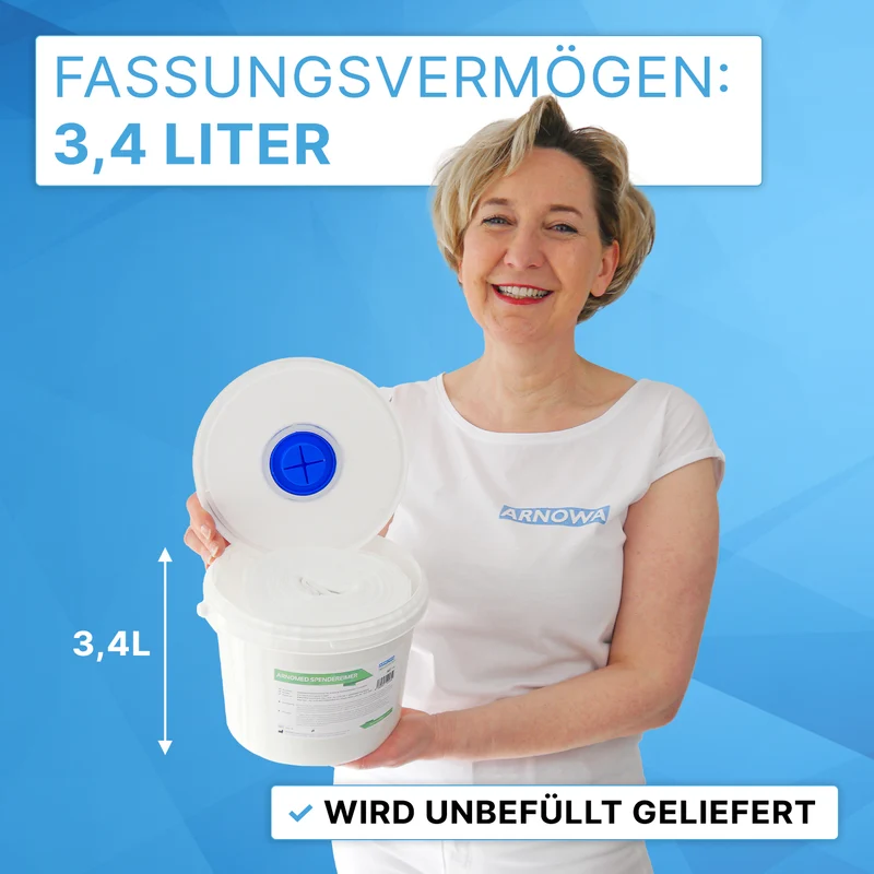 ARNOMED Spendereimer für Vliestuchrollen, ideal für Desinfektion | Stück (1 Stück)