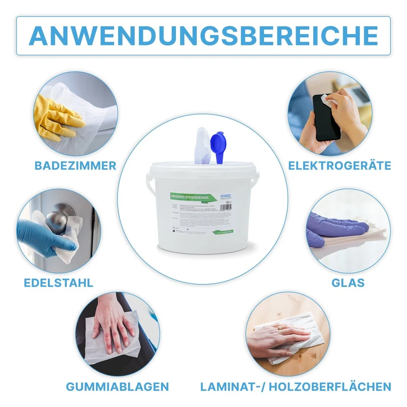 ARNOMED Spendereimer für Vliestuchrollen, ideal für Desinfektion | Stück (1 Stück)