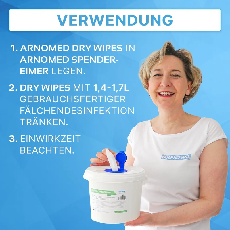 ARNOMED Spendereimer für Vliestuchrollen, ideal für Desinfektion | Stück (1 Stück)