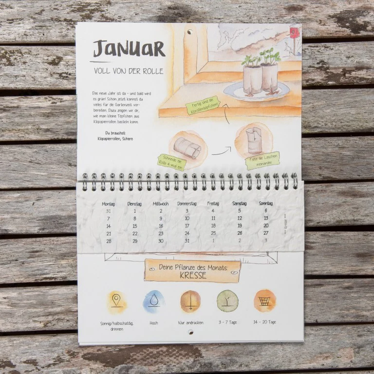 Der wachsende Kalender "Mein erster Garten"