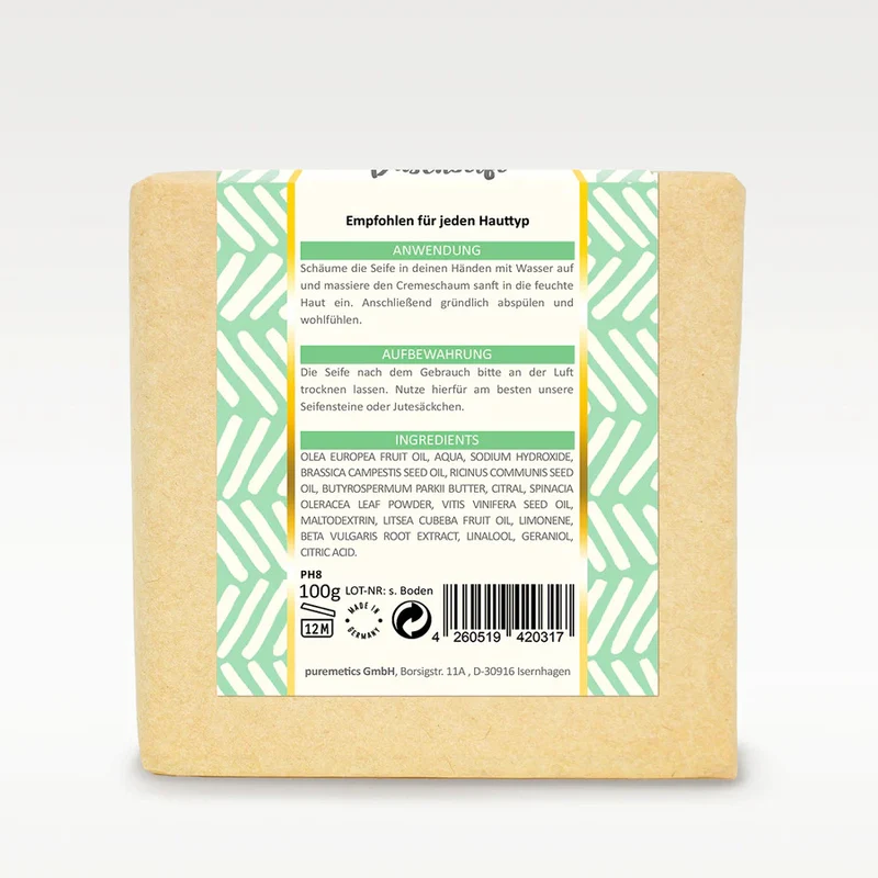 puremetics Duschseife "Sheabutter Limette" 100 g