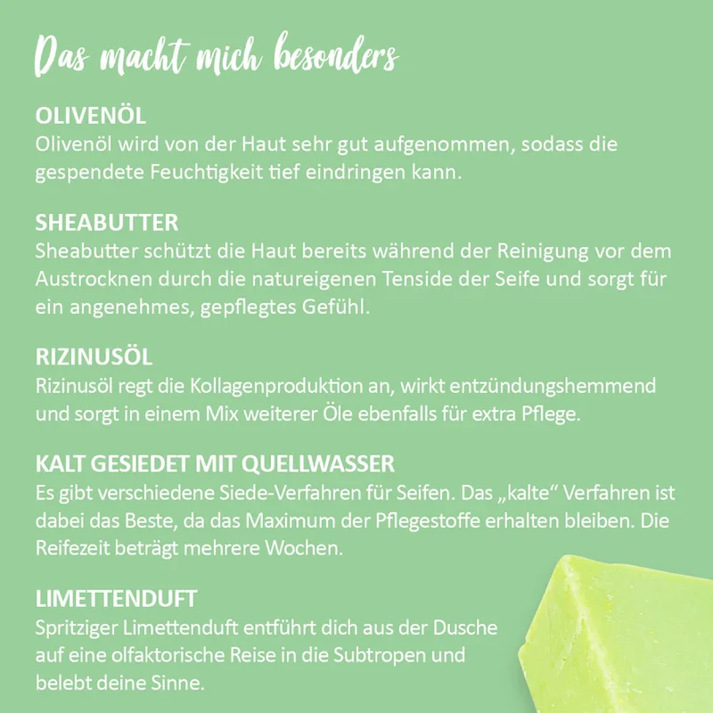 puremetics Duschseife "Sheabutter Limette" 100 g