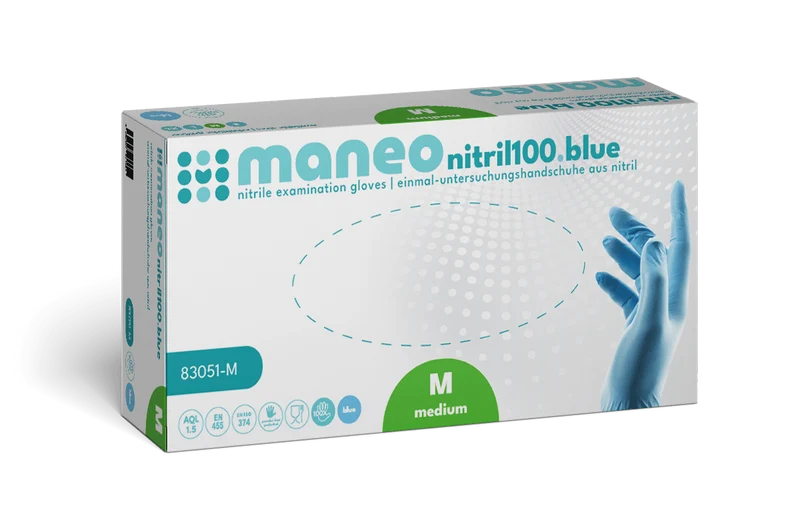 MANEO Nitril-Handschuhe, hygienisch und strapazierfähig