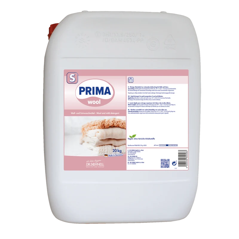 Dr. Schnell PRIMA WOOL Flüssiges Waschmittel für Wolle und Feines, hygienisch | Kanister (20 kg)