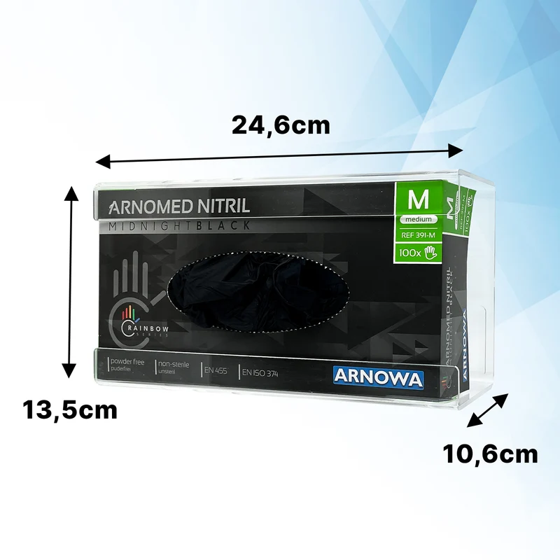 ARNOMED Handschuhspender zur 3-fach Befüllung Handschuhhalter aus Acryl transparent