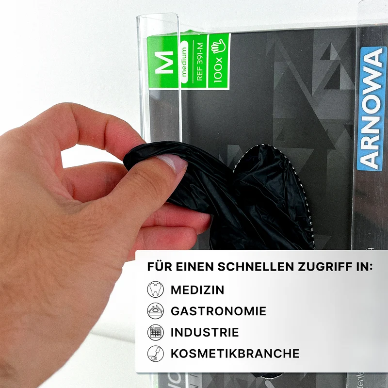 ARNOMED Handschuhspender zur 3-fach Befüllung Handschuhhalter aus Acryl transparent