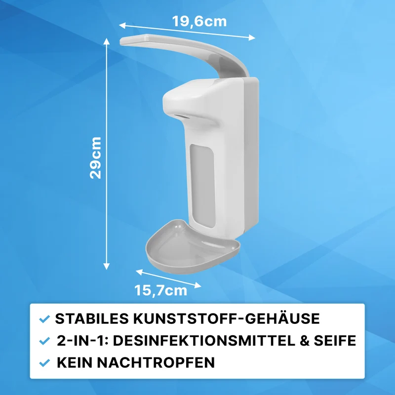 ARNOMED DISPENSER ABS Manueller Seifen- und Desinfektionsmittelspender aus ABS-Kunststoff