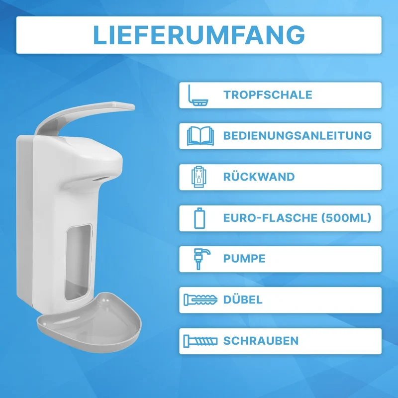 ARNOMED DISPENSER ABS Manueller Seifen- und Desinfektionsmittelspender aus ABS-Kunststoff