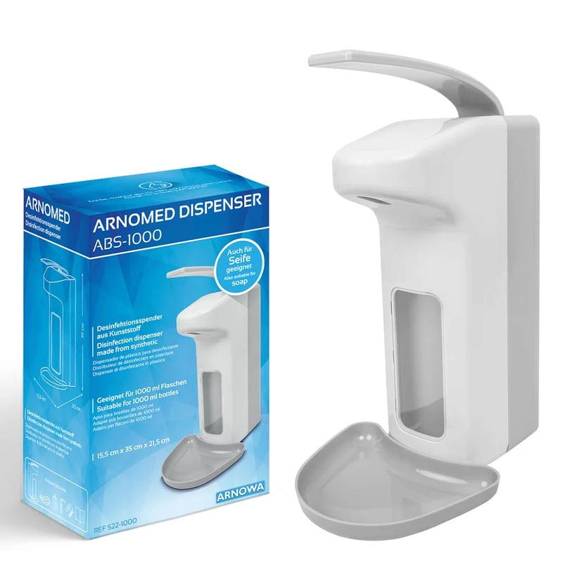 ARNOMED DISPENSER ABS Manueller Seifen- und Desinfektionsmittelspender aus ABS-Kunststoff