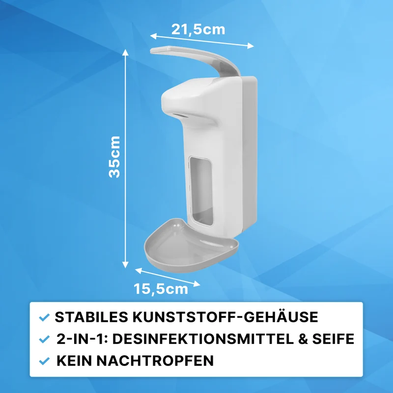 ARNOMED DISPENSER ABS Manueller Seifen- und Desinfektionsmittelspender aus ABS-Kunststoff