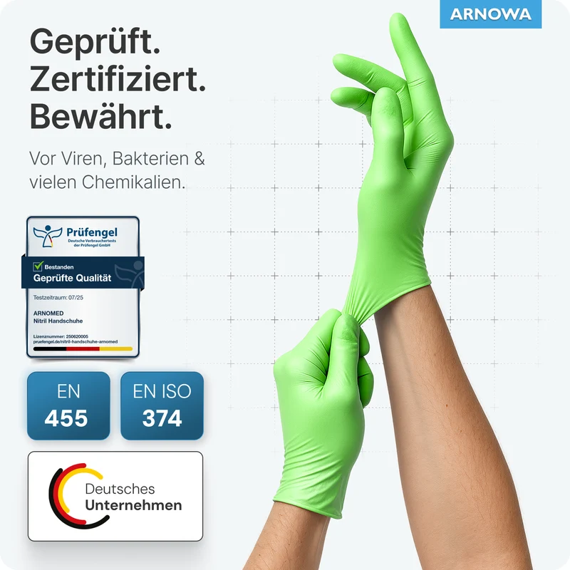 ARNOMED NITRIL LIME GREEN Einmalhandschuhe aus Nitril Limettengrün