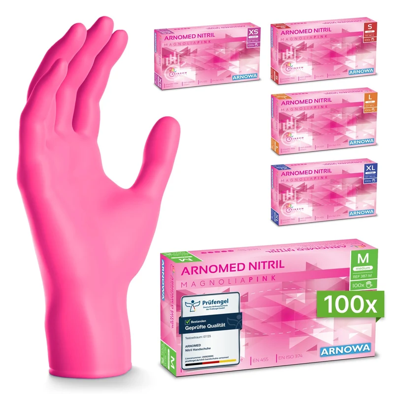 ARNOMED NITRIL MAGNOLIA PINK Einmalhandschuhe aus Nitril Pink