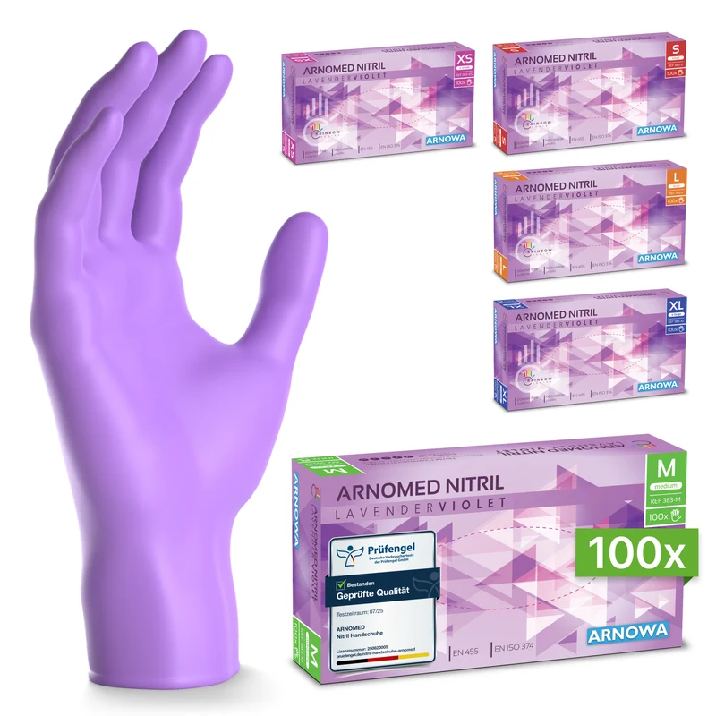 ARNOMED NITRIL LAVENDER VIOLET Einmalhandschuhe aus Nitril Violett