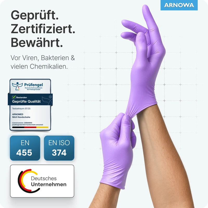 ARNOMED NITRIL LAVENDER VIOLET Einmalhandschuhe aus Nitril Violett