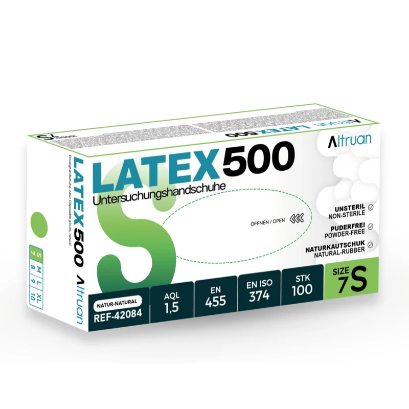 Altruan Latex 500 Handschuhe, Einmalhandschuhe, natur - 100 Stück