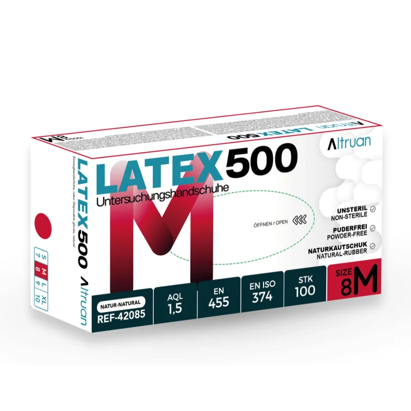 Altruan Latex 500 Handschuhe, Einmalhandschuhe, natur - 100 Stück