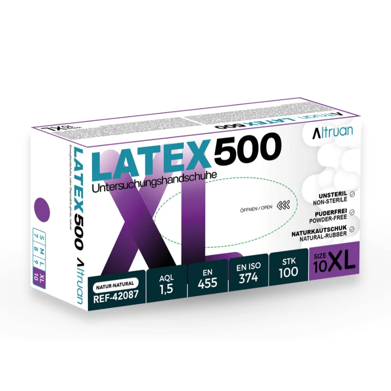 Altruan Latex 500 Handschuhe, Einmalhandschuhe, natur - 100 Stück