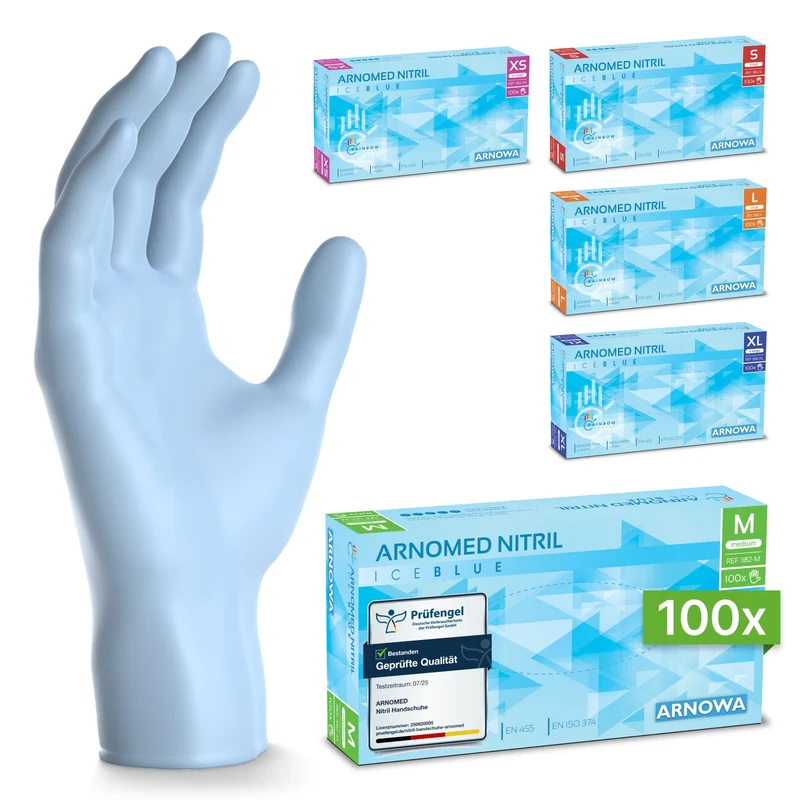 ARNOMED NITRIL ICE BLUE Einmalhandschuhe aus Nitril Hellblau