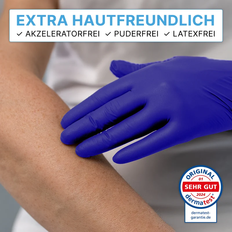 ARNOMED NITRIL XTRA PURE Hautverträgliche & Akzeleratorfreie Einmalhandschuhe aus Nitril