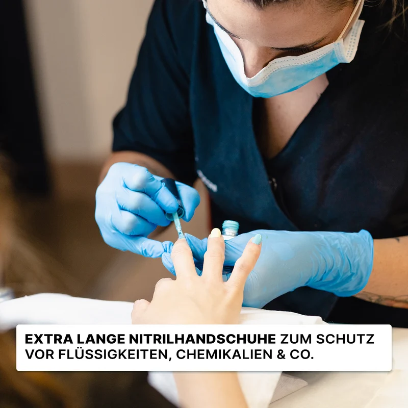 ARNOMED NITRIL BLUE XTRA LONG Extra lange (30cm) Einmalhandschuhe aus Nitril in Blau